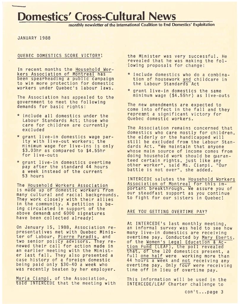 thumbnail of Domestics’ Cross-Cultural News – January 1988