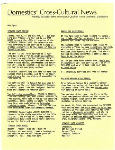 thumbnail of Domestics’ Cross-Cultural News – May 1984