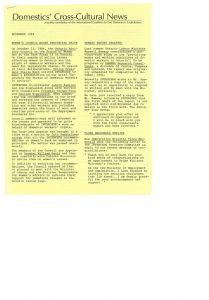 thumbnail of Domestics’ Cross-Cultural News – November 1984