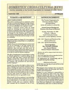 thumbnail of Domestics’ Cross-Cultural News – September 1989