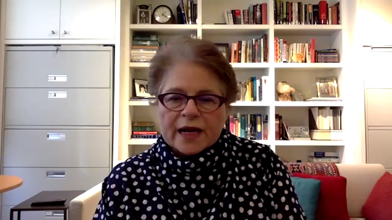 A still from the video "Federal Leaders’ Debate on Women’s Issues ", an interview with Chaviva Hosek