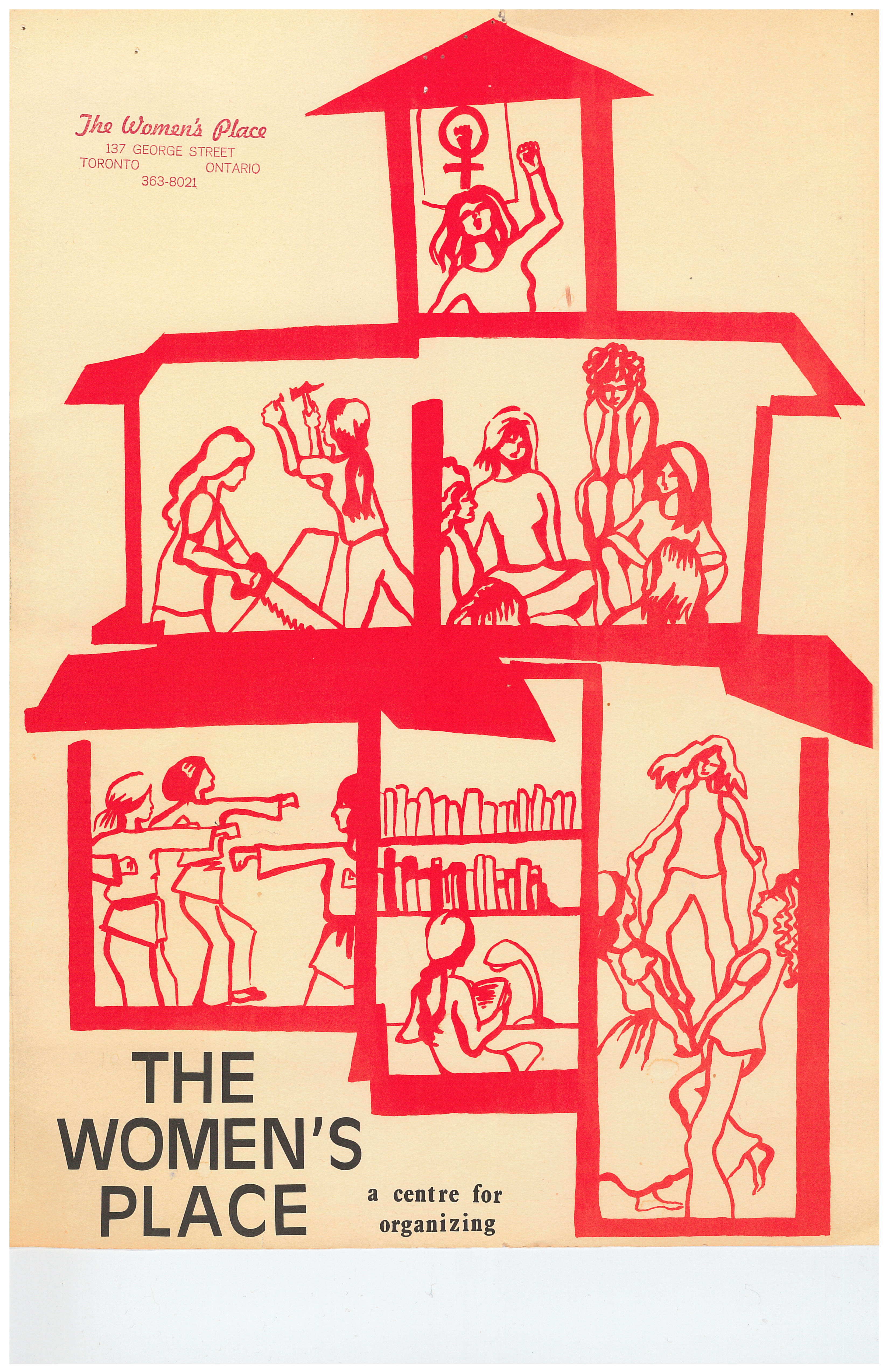 A poster for The Women's Place, a centre for organizing in Toronto.